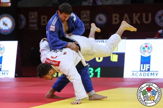 Nemanja Majdov baca Nikoloza Šerezadišvilija u Bakuu/ IJF