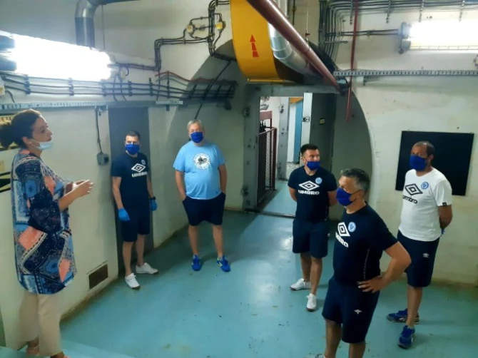 Igrači Željezničara u Titovom bunkeru