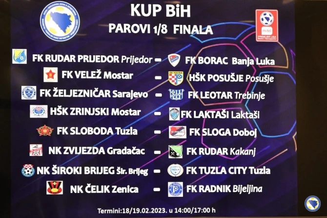 Parovi osmine finala Kupa BiH