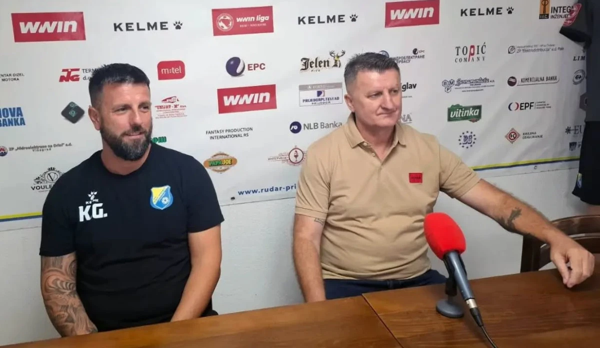 Trener Goran Kecman i sportski direktor Dalibor Dragić FOTO: Rudar Prijedor