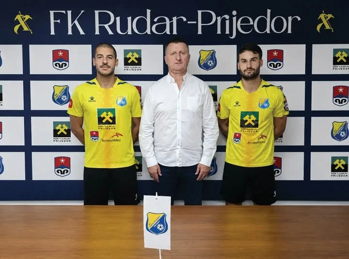 Vasilije Veljko Milovanović, Dalibor Dragić i Ognjen Milanović FOTO: FK Rudar Prijedor