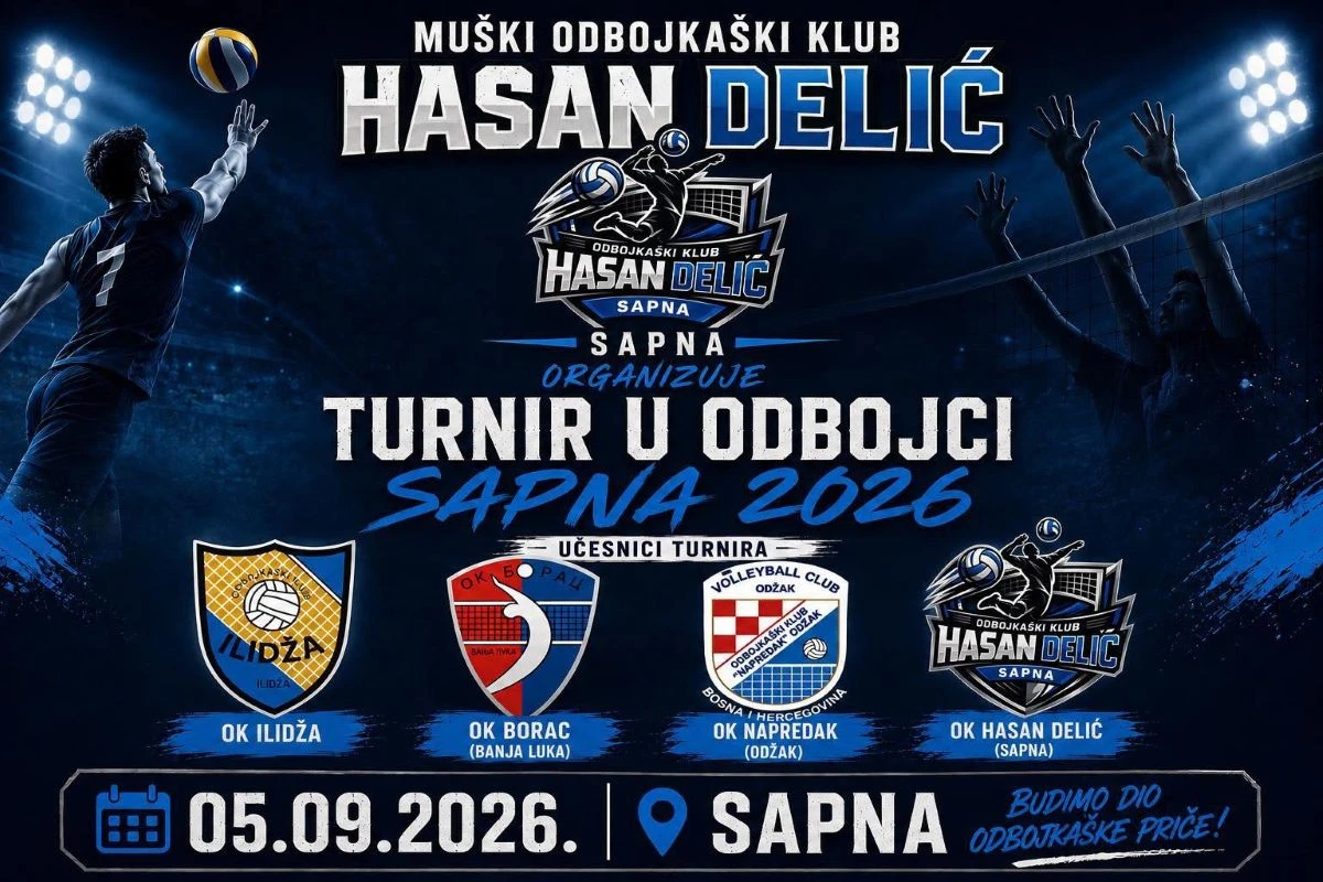 Najavni plakat turnira. FOTO: OK „Hasan Delić“ Sapna