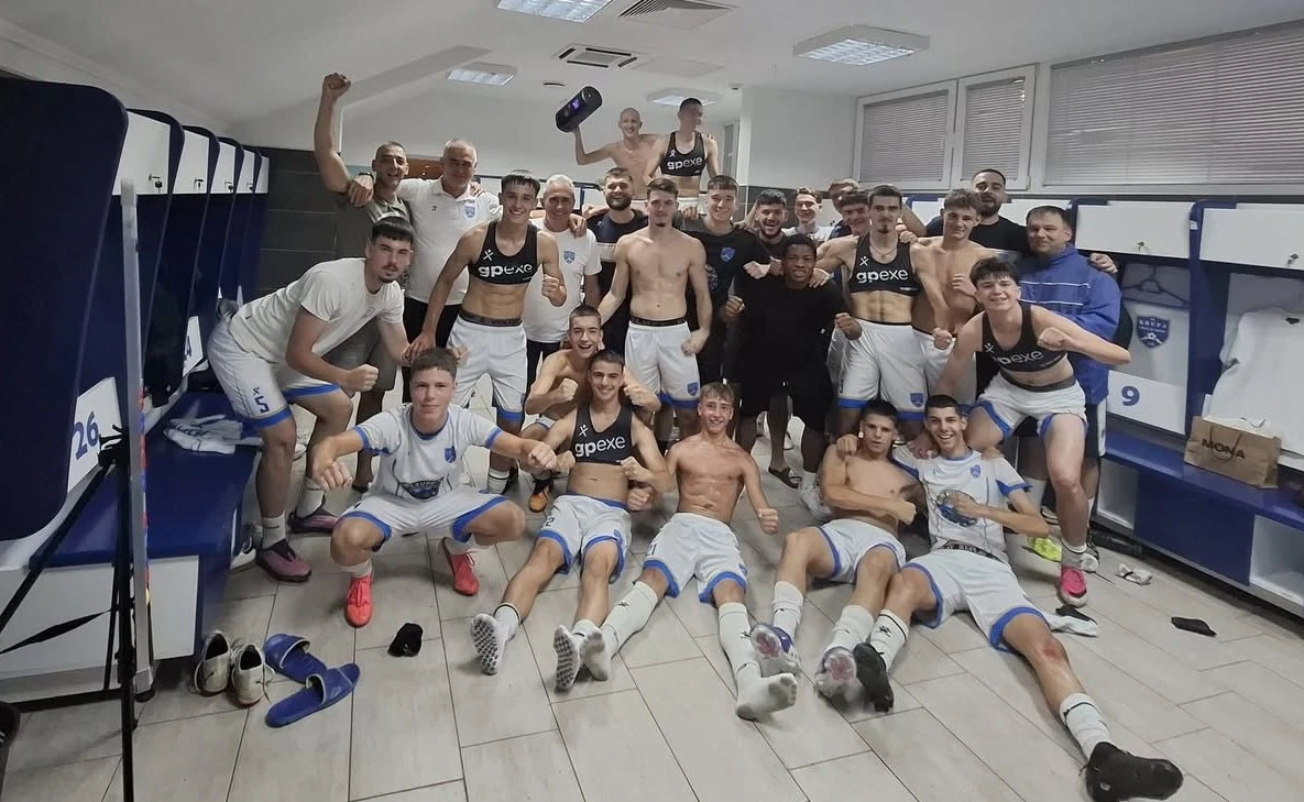 Radost juniora Krupa u svlačionici FOTO: FK Krupa