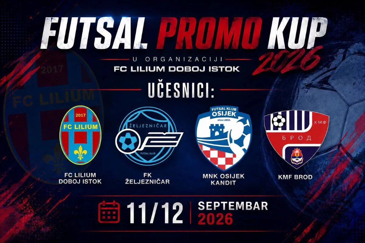 Najavni plakat Futsal Promo Kupa 2026. FOTO: Fejsbuk FC Lilium Doboj Istok