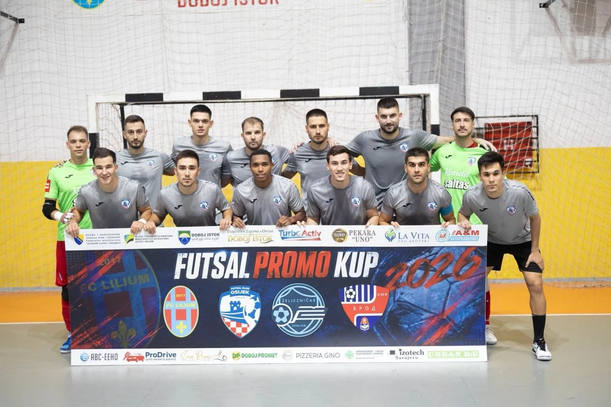 Osvajači Futsal Promo Kupa 2026 – futsaleri Osijeka Kandit. FOTO: Fejsbuk/FC Lilium Doboj Istok