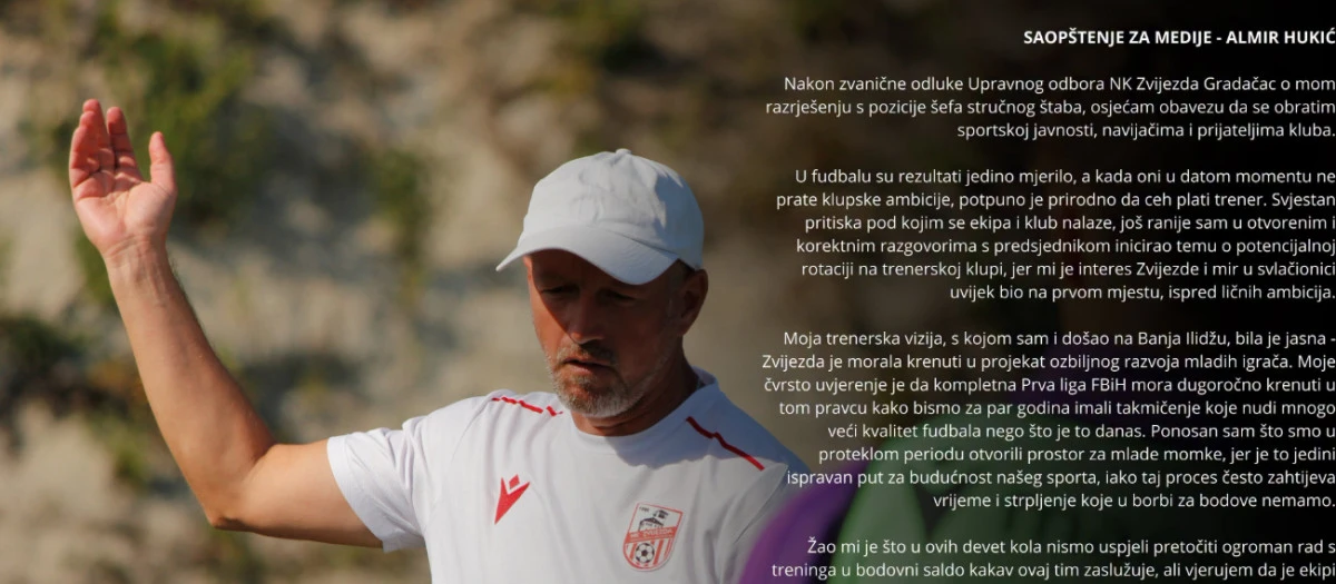 Hukic Klub Zasluzuje Mjesto U Vrhu Federalnog Fudbala