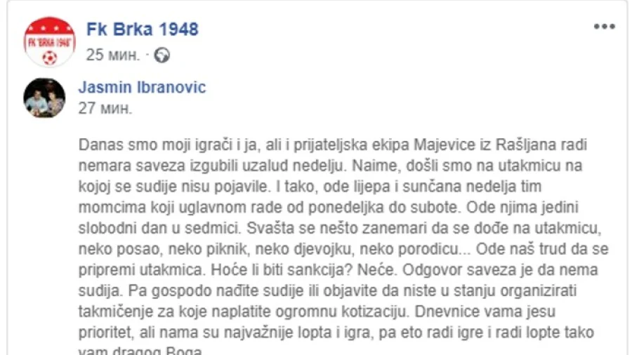 Sudije nisu došle, Treća kantonalna liga TK - Sjever