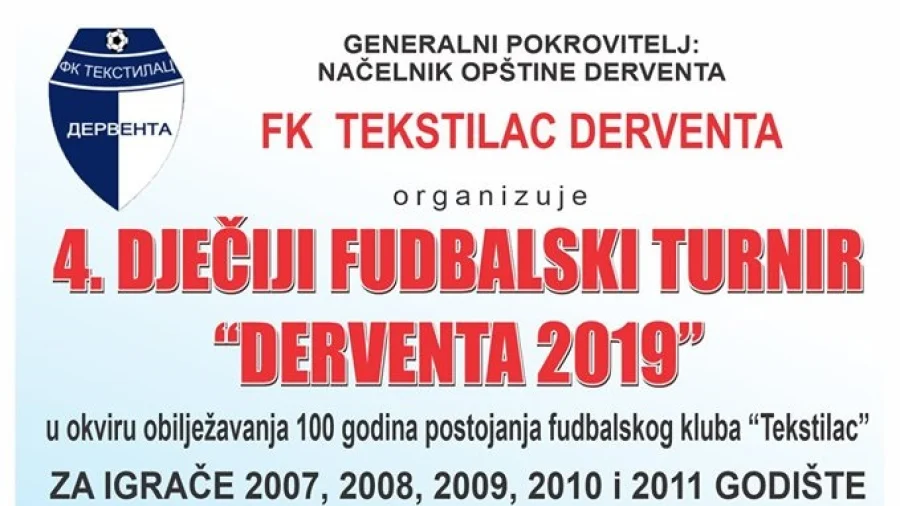 FK "Tekstilac" organizuje dječiji fudbalski turnir “Derventa 2019"