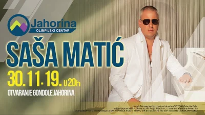 Olimpijski centar Jahorina najavljuje spektakularni koncert Saše Matića za 30. novembar