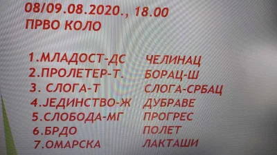 Raspored Druge lige, grupa Zapad, Druga Liga FS RS - Zapad