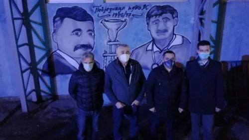 Otkriven mural Slavka Roguljića i Nenada Gavrilovića na stadionu Sloge iz Trna, Druga Liga FS RS - Zapad