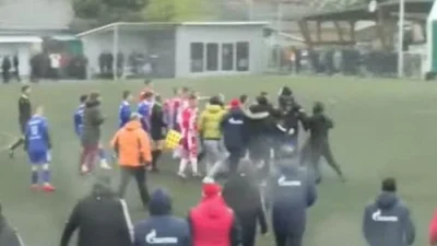 Tuča nakon meča Brodarac - Crvna zvzeda
