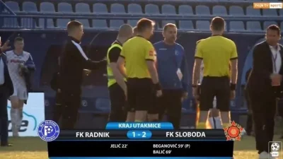 Sudija na udaru nakon meča Radnik - Sloboda 1:2, m:tel Premijer liga BiH