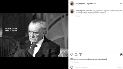 Zeljković o Ivici Osimu