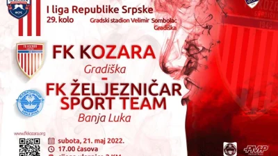 Kozara domaćin Željezničaru, Prva liga Republike Srpske