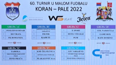 Danas počinje turnir ''Koran - Pale 2022''