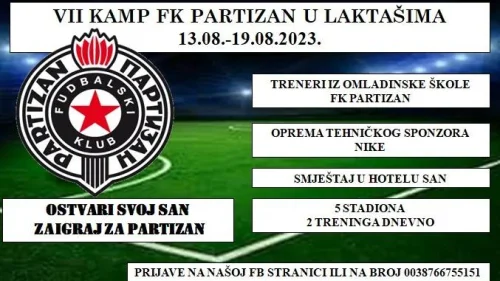 Sedmi kamp FK Partizan počinje 13. avgusta