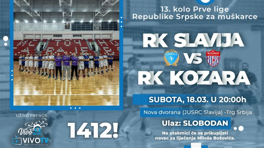 (UŽIVO) Direktan prenos utakmice RK Slavija - RK Kozara na Vivo studio, Prva liga Republike Srpske