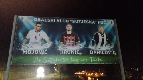 Bilbord posvećen vedetama Sutjeske, Prva liga Republike Srpske