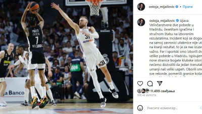 Ostoja Mijailović: Real je Partizanu prijateljski klub, Euroleague - Play Off