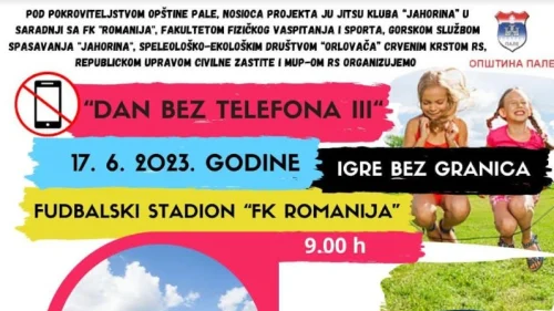 U subotu 17. juna u Palama "Dan bez telefona - Igre bez granica"