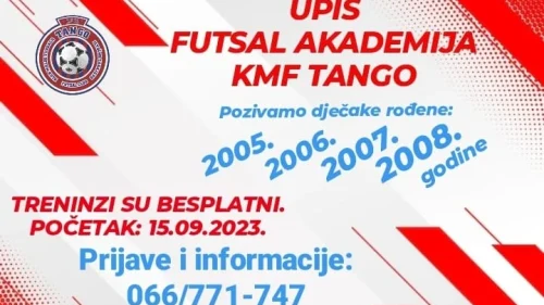 Vrijeme je za neke nove klince: KMF Tango vrši upis u Akademiju futsala, Druga futsal liga Republike Srpske  - Jug