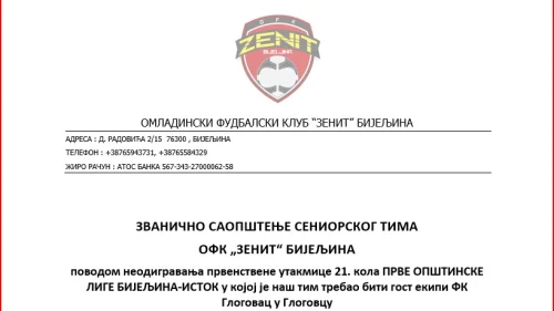 Zenit opet diže glas, Prva Opštinska liga – Bijeljina – Istok