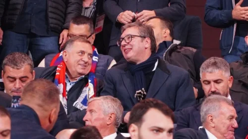 Vučić i Dodik prate Srbija - Švajcarska