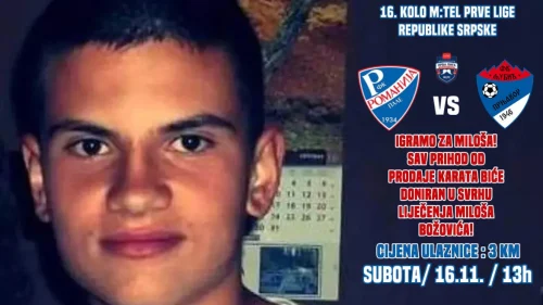 Romanija se priključila humanitarnoj akciji za Miloša, Prva liga Republike Srpske
