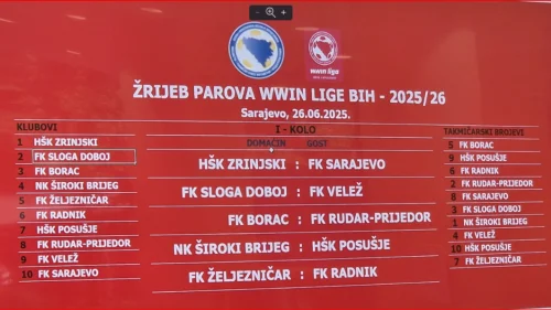 Zrinjski - Sarajevo, prvo kolo, Juniorska Premijer liga BiH