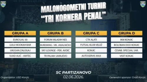 Počinje tradiocionalni turnir u Konjicu "Tri kornera penal"