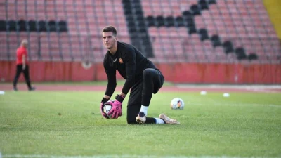 Nikola Milićević na golu Rudara iz Kaknja