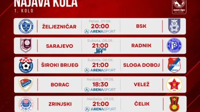 Derbi susret između Borca i Veleža pripao Musiću, Bandić sudi Sarajevu, a Ljajić u Mostaru