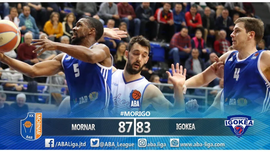 Desetkovana Igokea pala u Baru, ABA liga