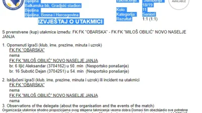 Prekinuta odlično organizovana utakmica, Područna liga RS – Semberija